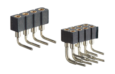 PCT ピンヘッダー FRR-40(T〇) ソケット(丸)2.54mmピッチ ライトアングル(1列/2列) 接続側φ0.47mm/φ0.7